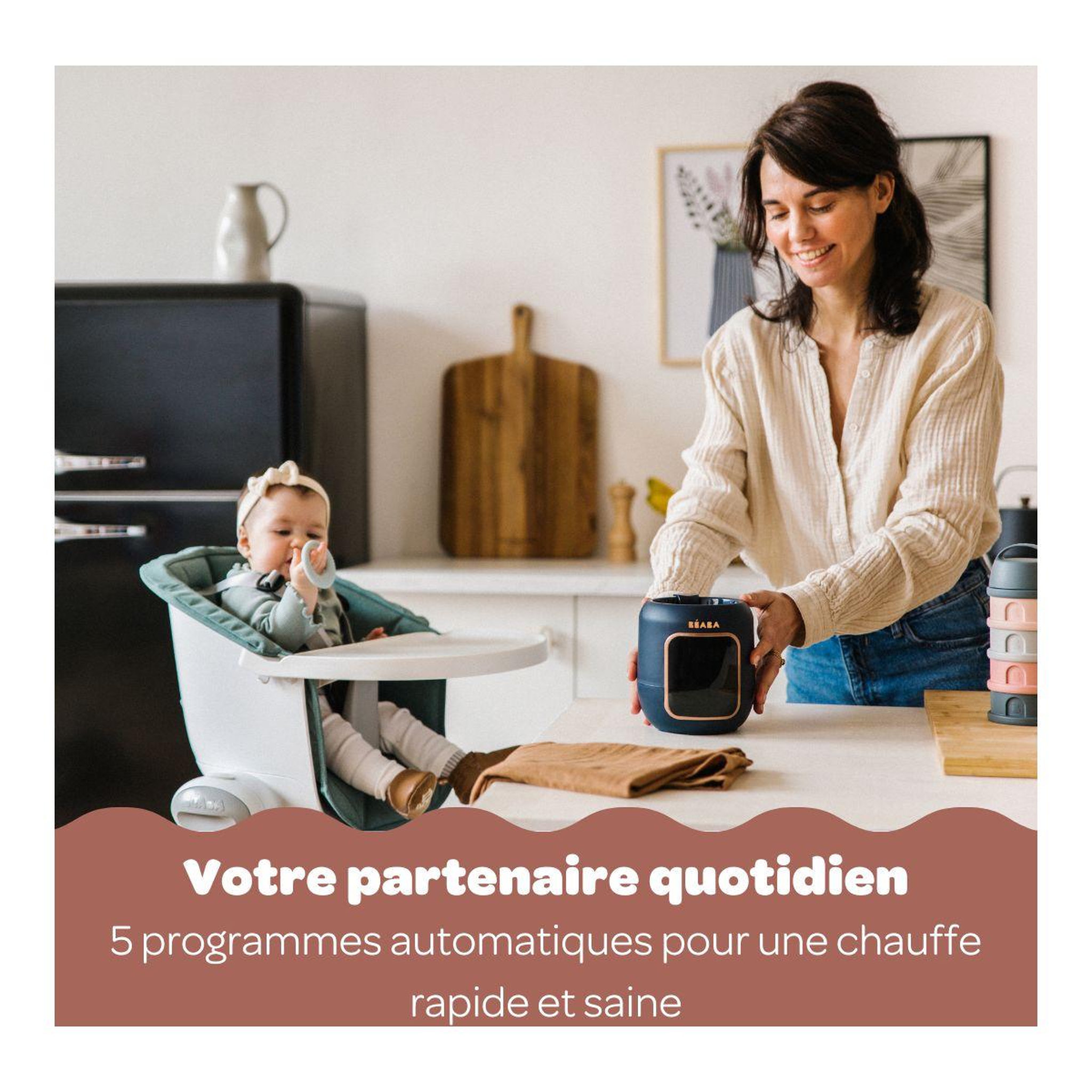 Voir la diapositive 3 : BEABA Chauffe biberon multi-milk night blue