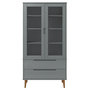 Voir la diapositive 4 : VIDAXL Armoire a vitrine MOLDE Gris 90x35x175 cm Bois de pin massif