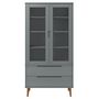 Voir la diapositive 4 : VIDAXL Armoire a vitrine MOLDE Gris 90x35x175 cm Bois de pin massif