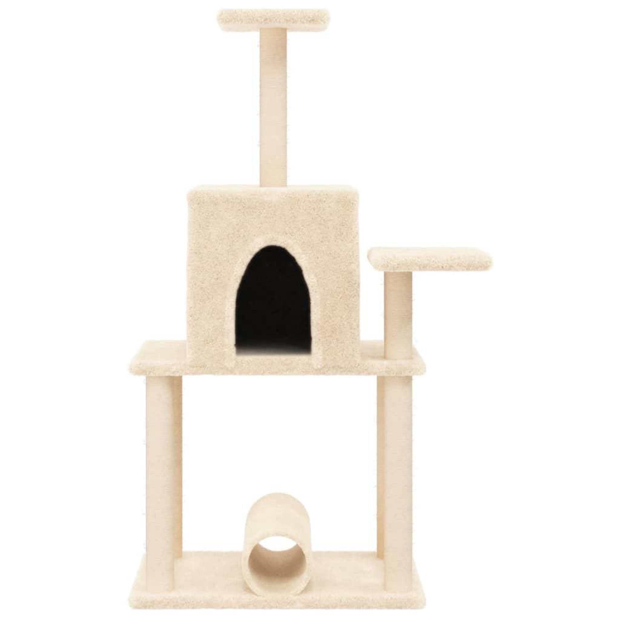 Voir la diapositive 4 : VIDAXL Arbre a chat avec griffoirs en sisal creme 122 cm