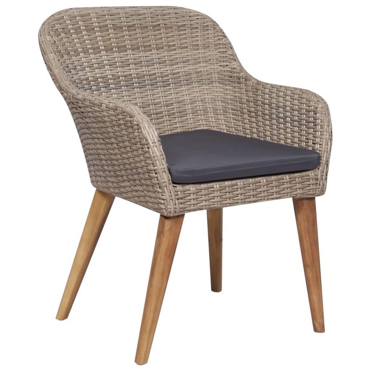 VIDAXL Salon de jardin avec coussins 9 pcs Resine tressee