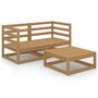 Voir la diapositive 2 : VIDAXL Salon de jardin 3 pcs marron miel bois de pin massif