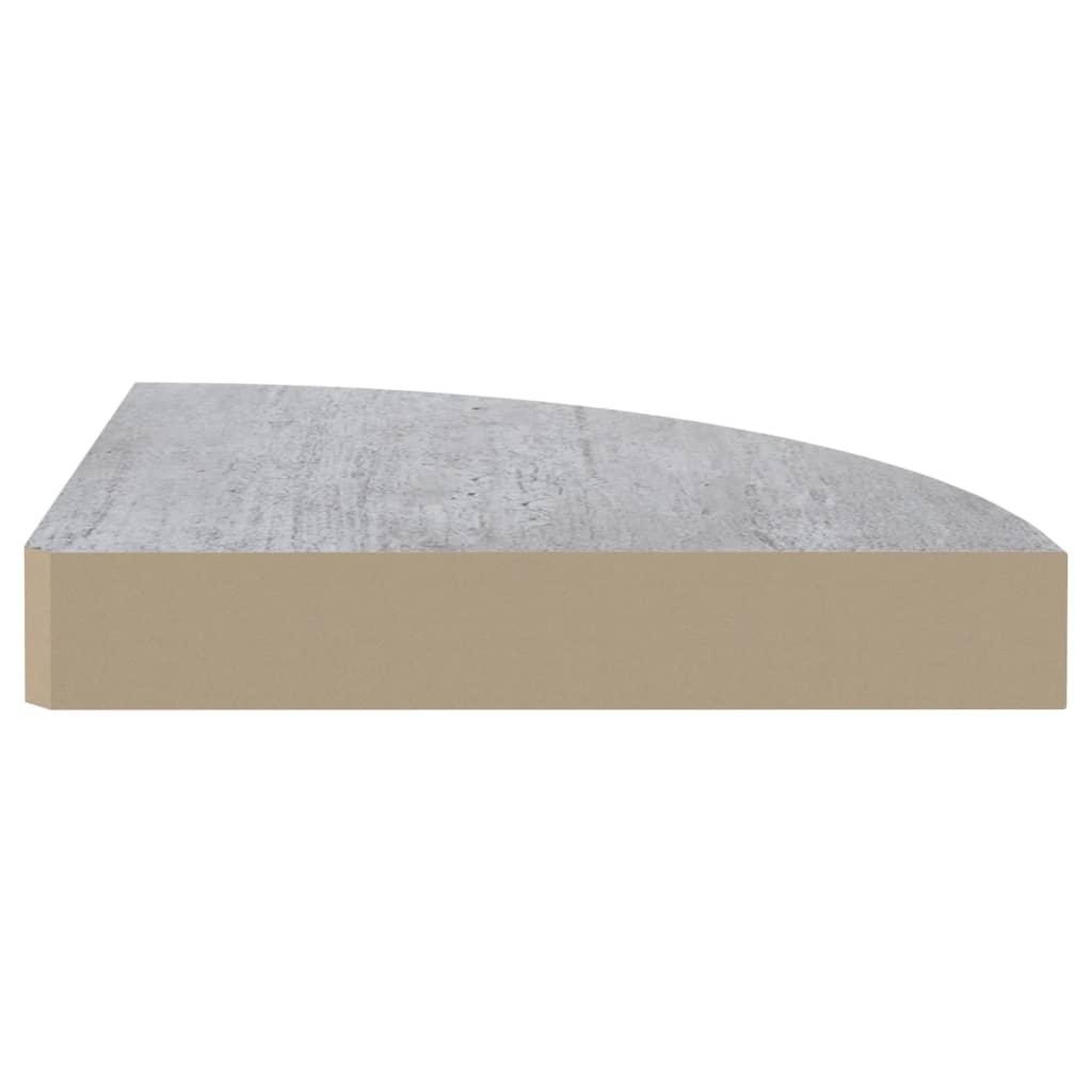 Voir la diapositive 5 : VIDAXL Etagere d'angle murale Gris beton 35x35x3,8 cm MDF