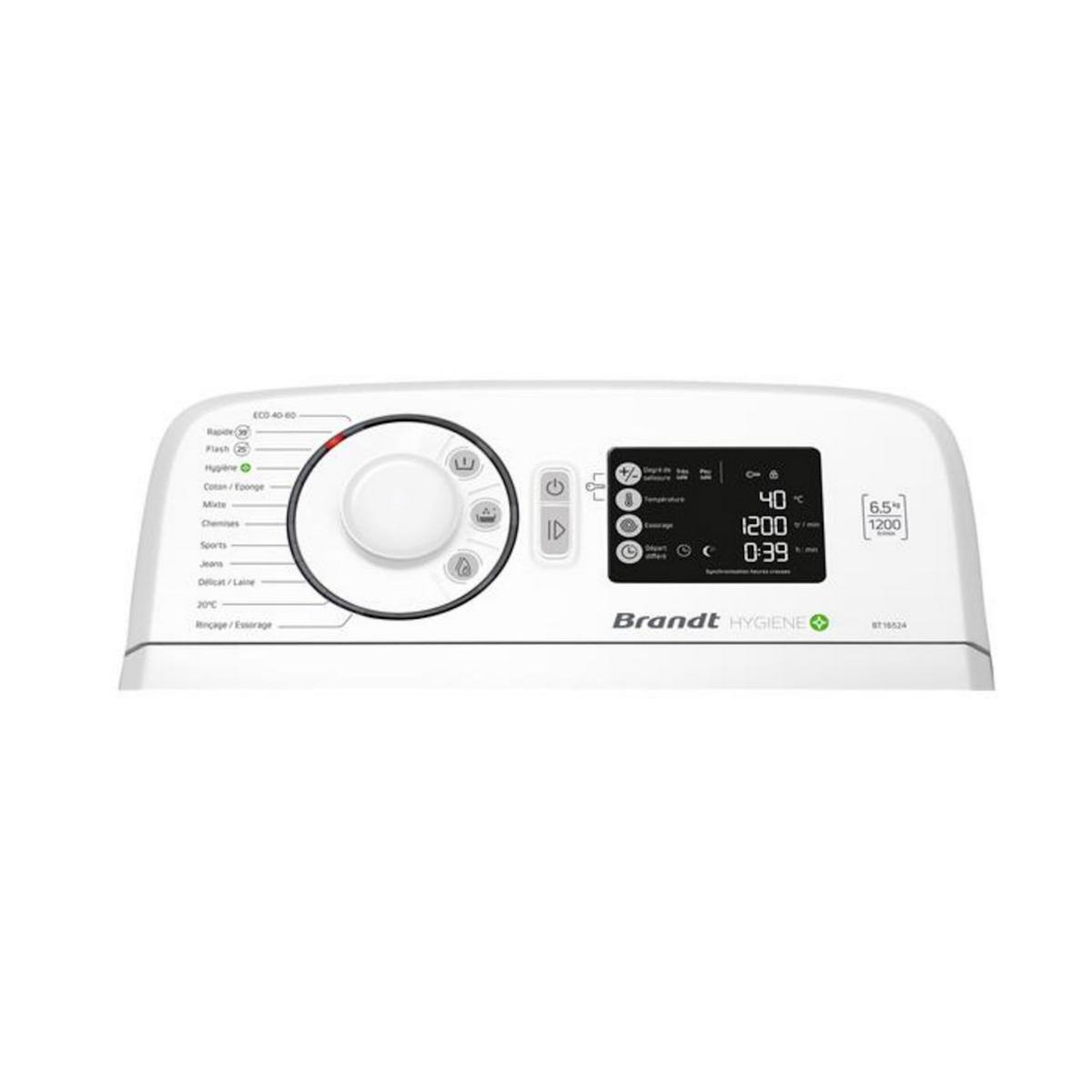 BRANDT Lave-linge top 40cm 6.5kg 1200 tours/min - BT16524