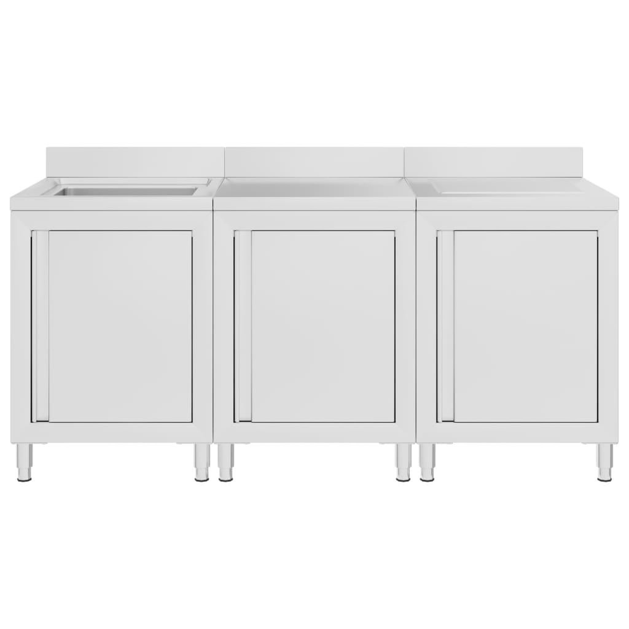 Voir la diapositive 3 : VIDAXL Evier de cuisine commercial 180x60x96 cm Acier inoxydable