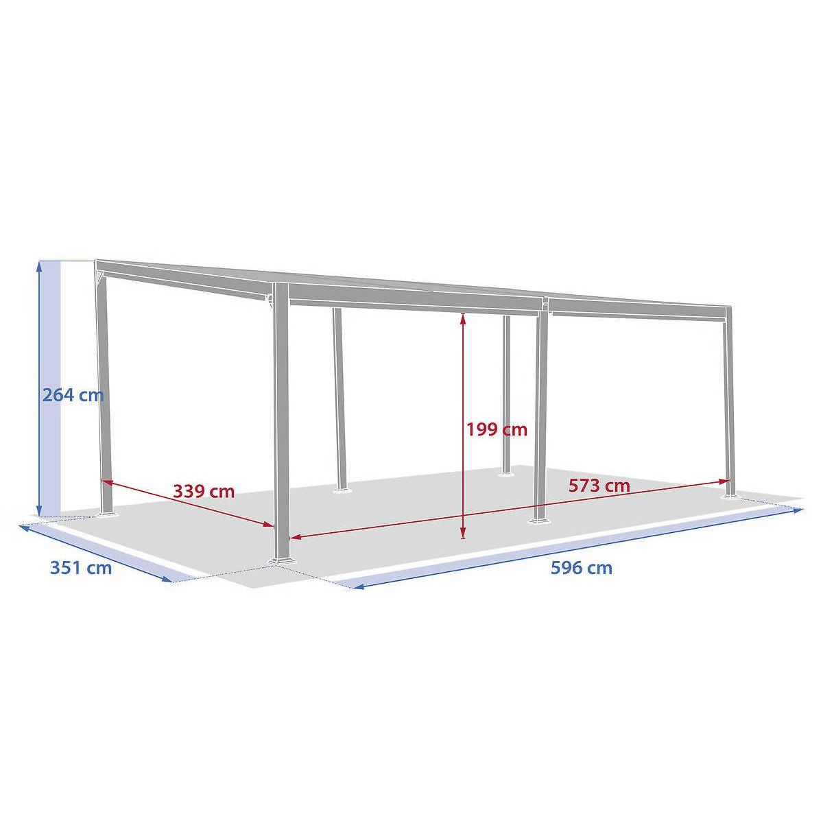 HESPERIDE Pergola bioclimatiqueà lattes orientables Avila 6 x 3,5 m aluminium graphite - Hesperide