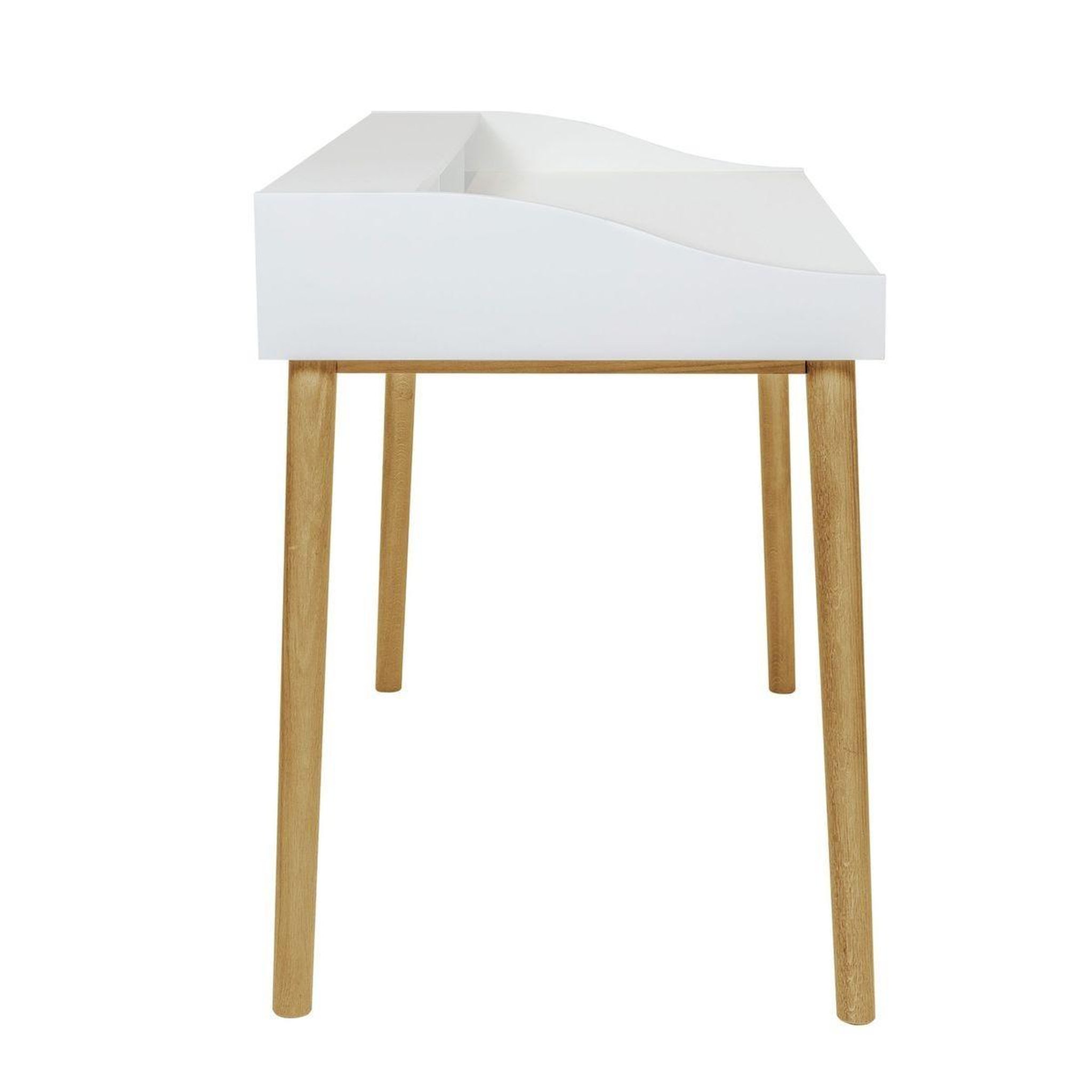 Voir la diapositive 2 : Paris Prix Bureau design 3 tiroirs  lindenhof  120cm blanc & chêne