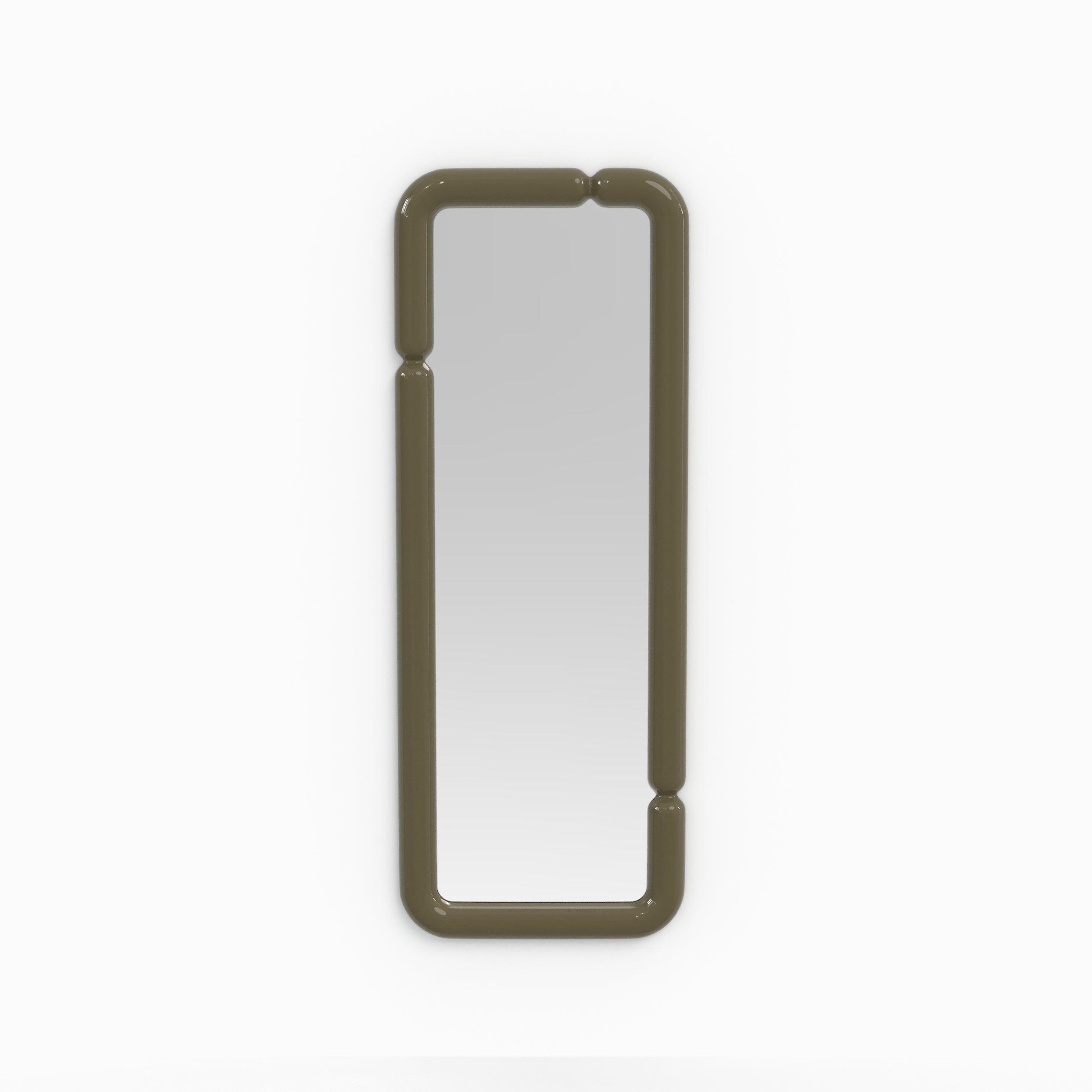 MAISON PAVANE Miroir rectangulaire laqué vert kaki 160 x 60 cm-Silk