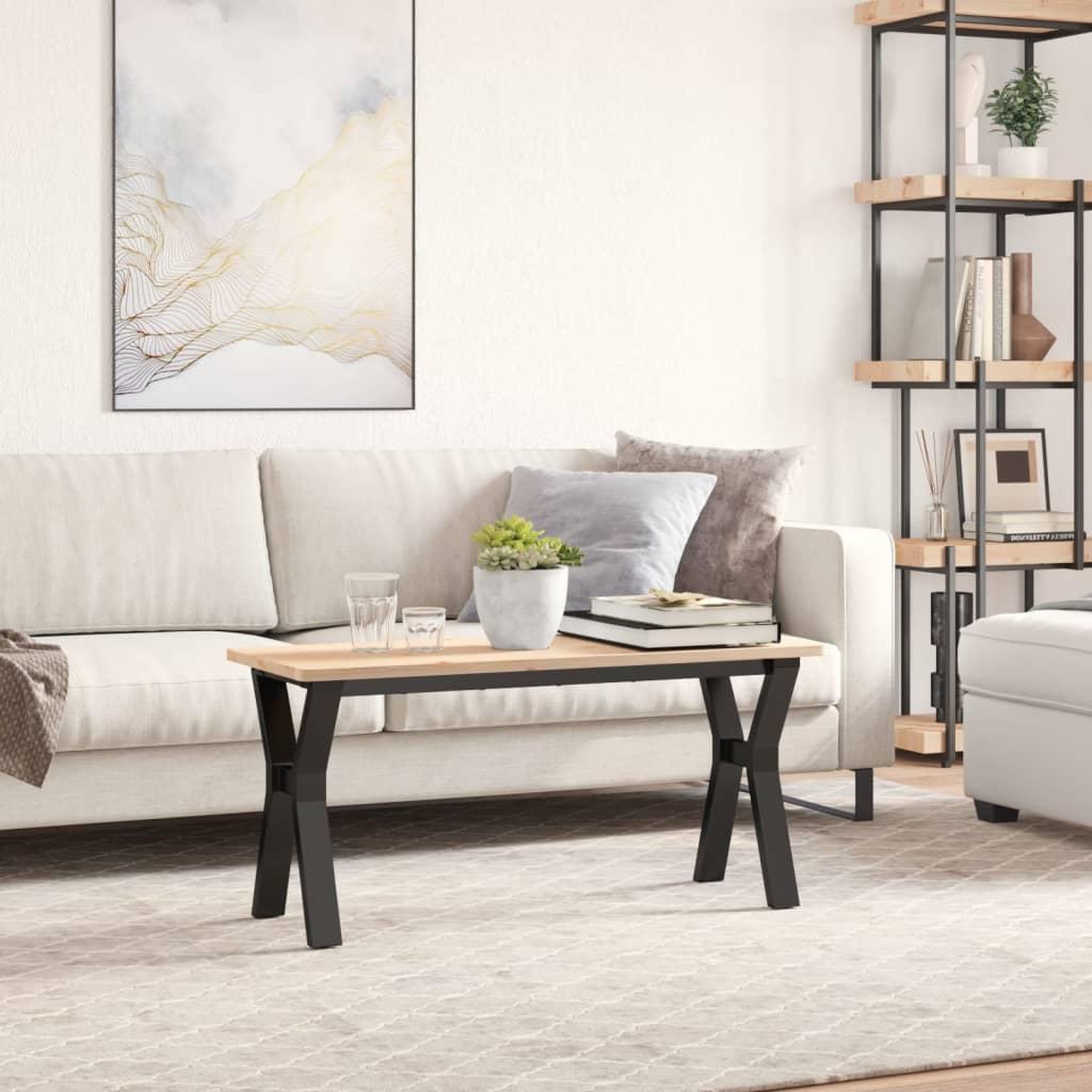 Voir la diapositive 3 : VIDAXL Pieds de table basse cadre en Y 90x30x43 cm acier