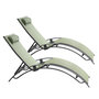 Voir la diapositive 1 : CONCEPT USINE Lot de 2 transats ajustables gris et kaki CALI