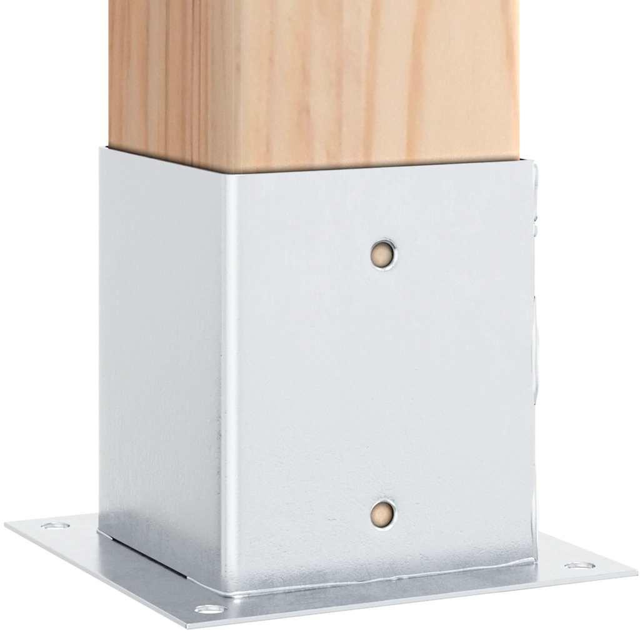 Voir la diapositive 4 : VIDAXL Bases de poteau carrees 4 pcs argent 121x121 mm acier galvanise