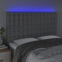 Voir la diapositive 3 : VIDAXL Tete de lit a LED Gris clair 144x5x118/128 cm Tissu