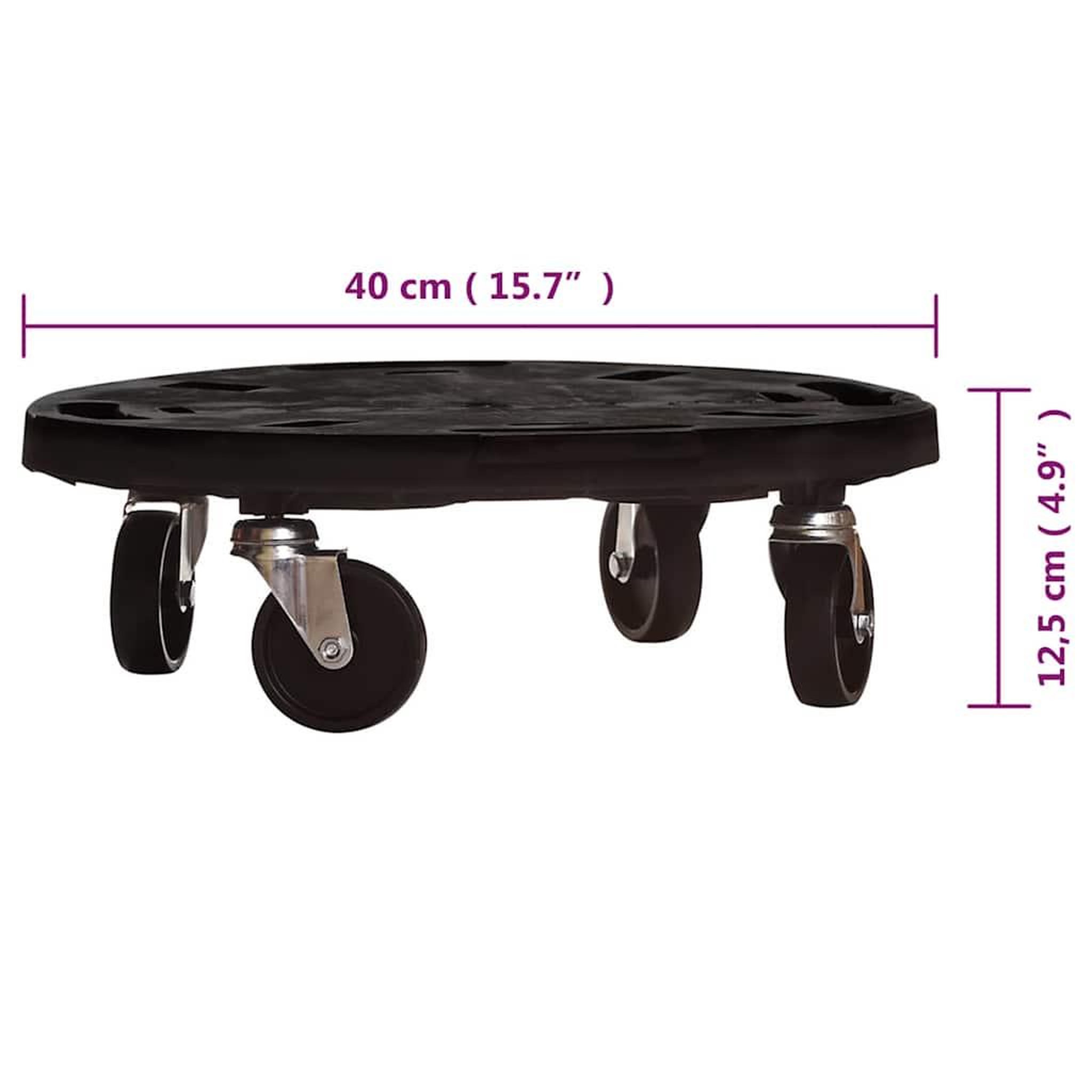 Voir la diapositive 6 : VIDAXL Chariots a plantes avec roues 5 pcs diametre 40 cm noir 275 kg