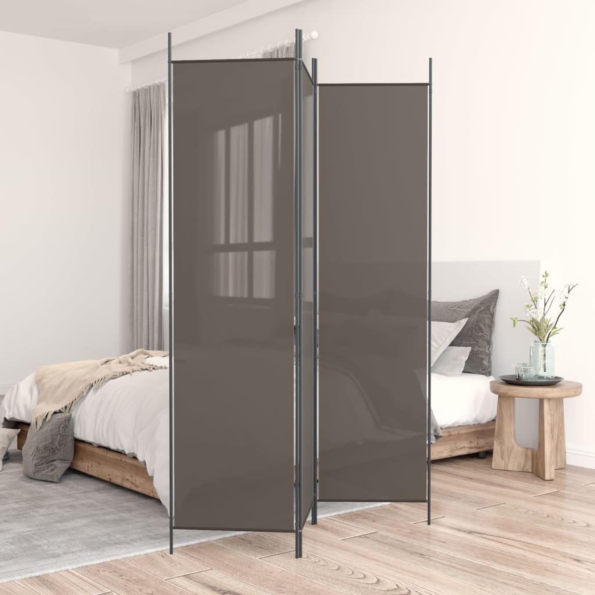 VIDAXL Cloison de separation 3 panneaux Anthracite 150x220 cm Tissu
