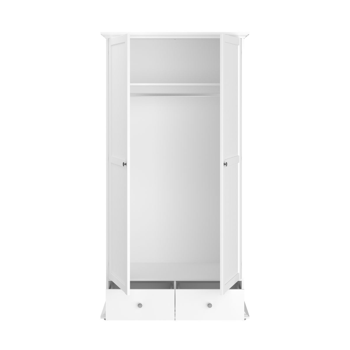 Armoire 2 portes 2 tiroirs L104cm NESRINE