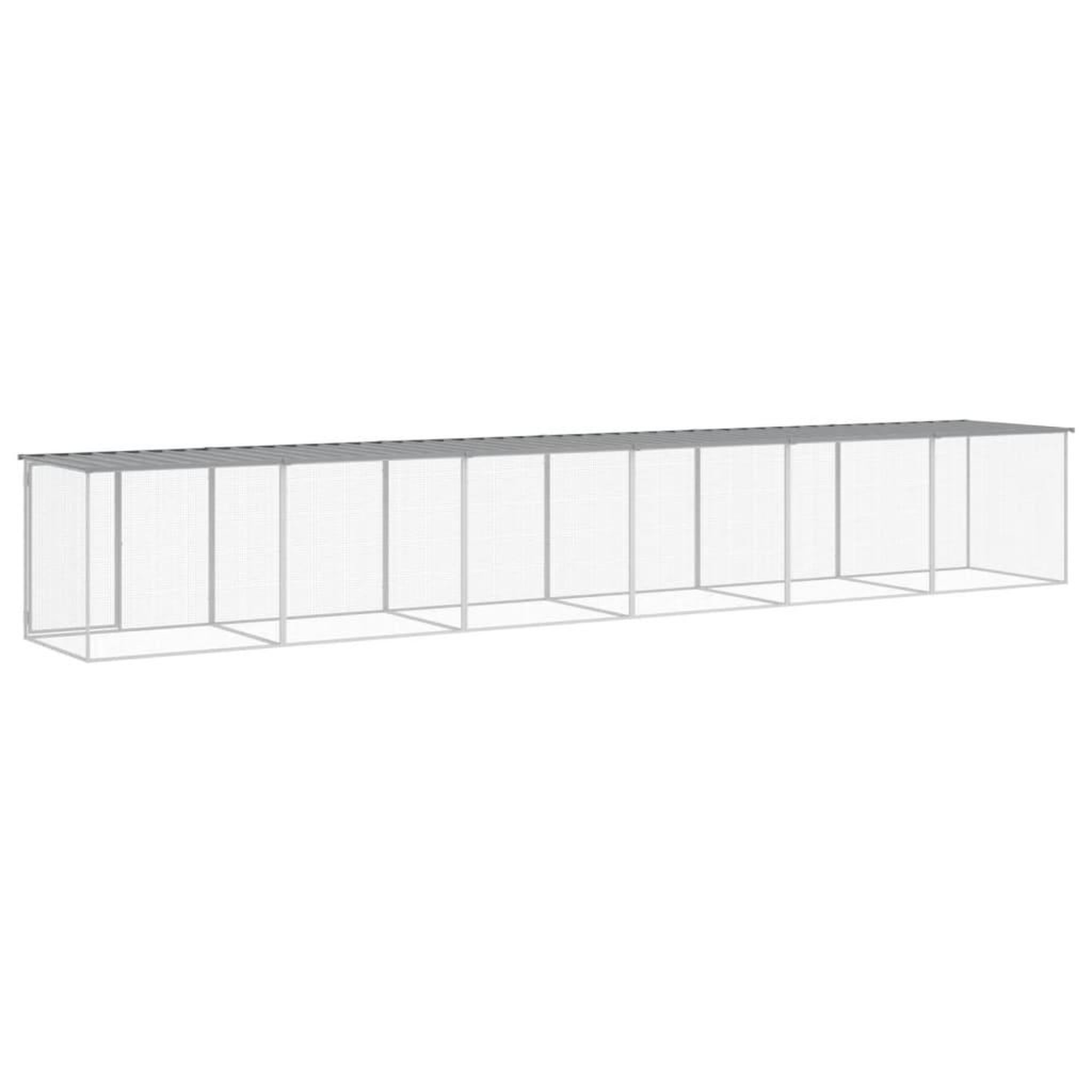 Voir la diapositive 5 : VIDAXL Poulailler avec toit gris clair 603x98x90 cm acier galvanise