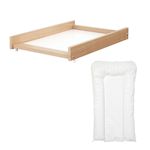 AT4 Plan à langer amovible avec matelas pour lit bébé ESSENTIEL en bois. Coloris disponibles : Blanc