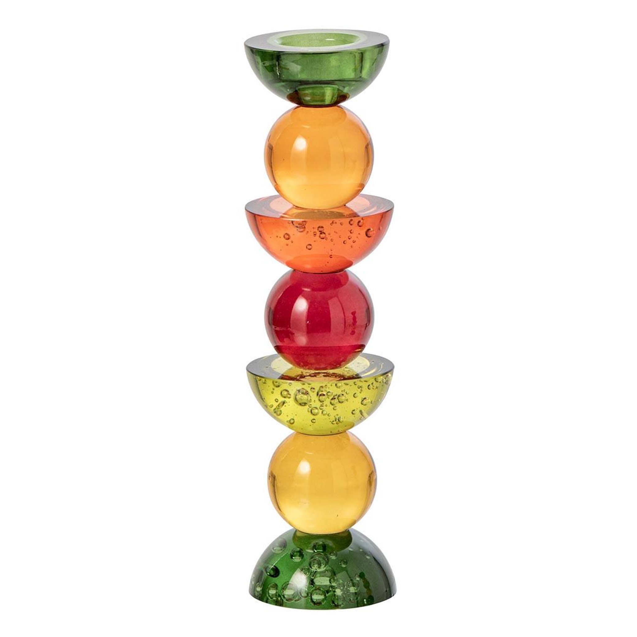 J-LINE Bougeoir Design en Verre  Yannis  30cm Multicolore