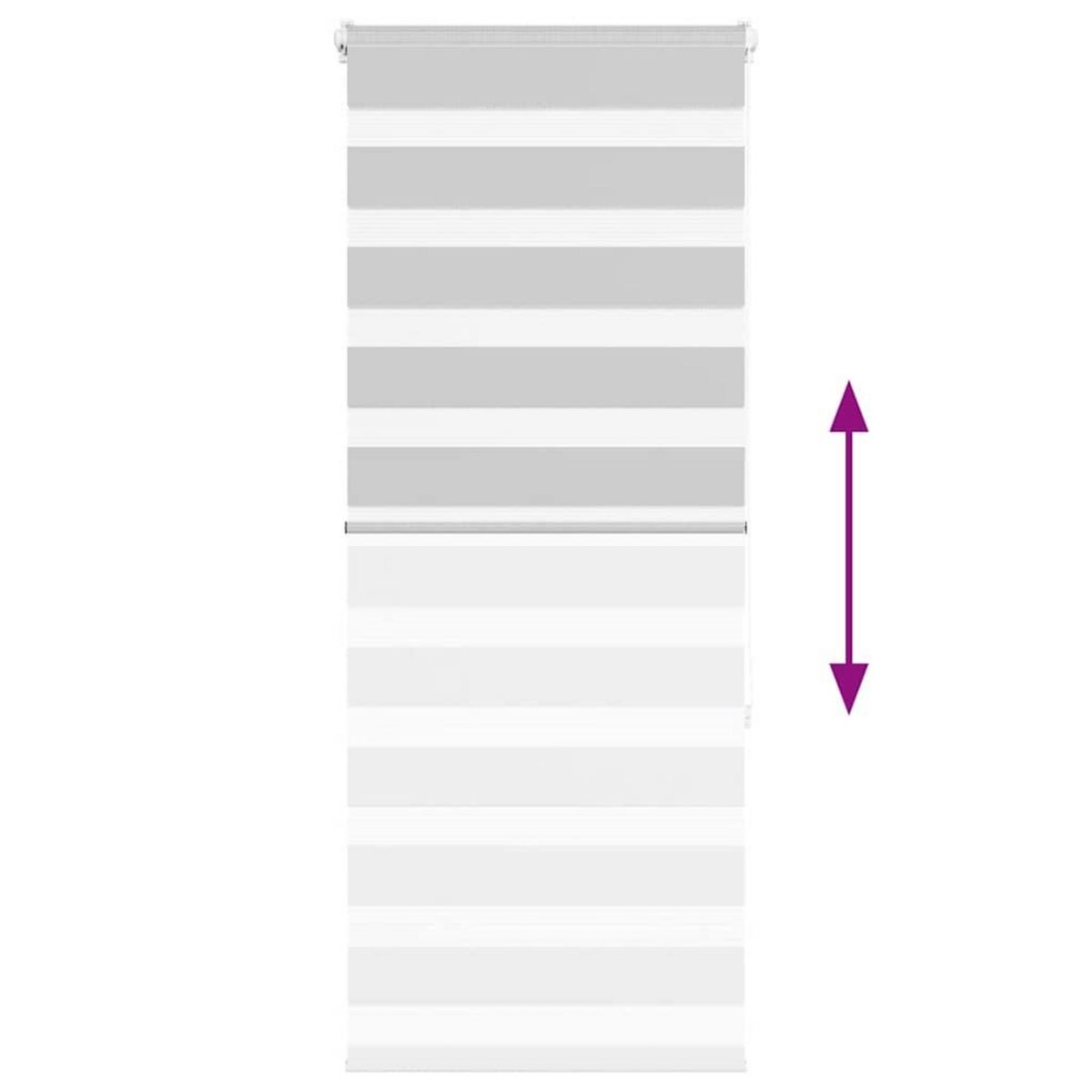 VIDAXL Store zebre gris clair largeur du tissu 50,9 cm polyester