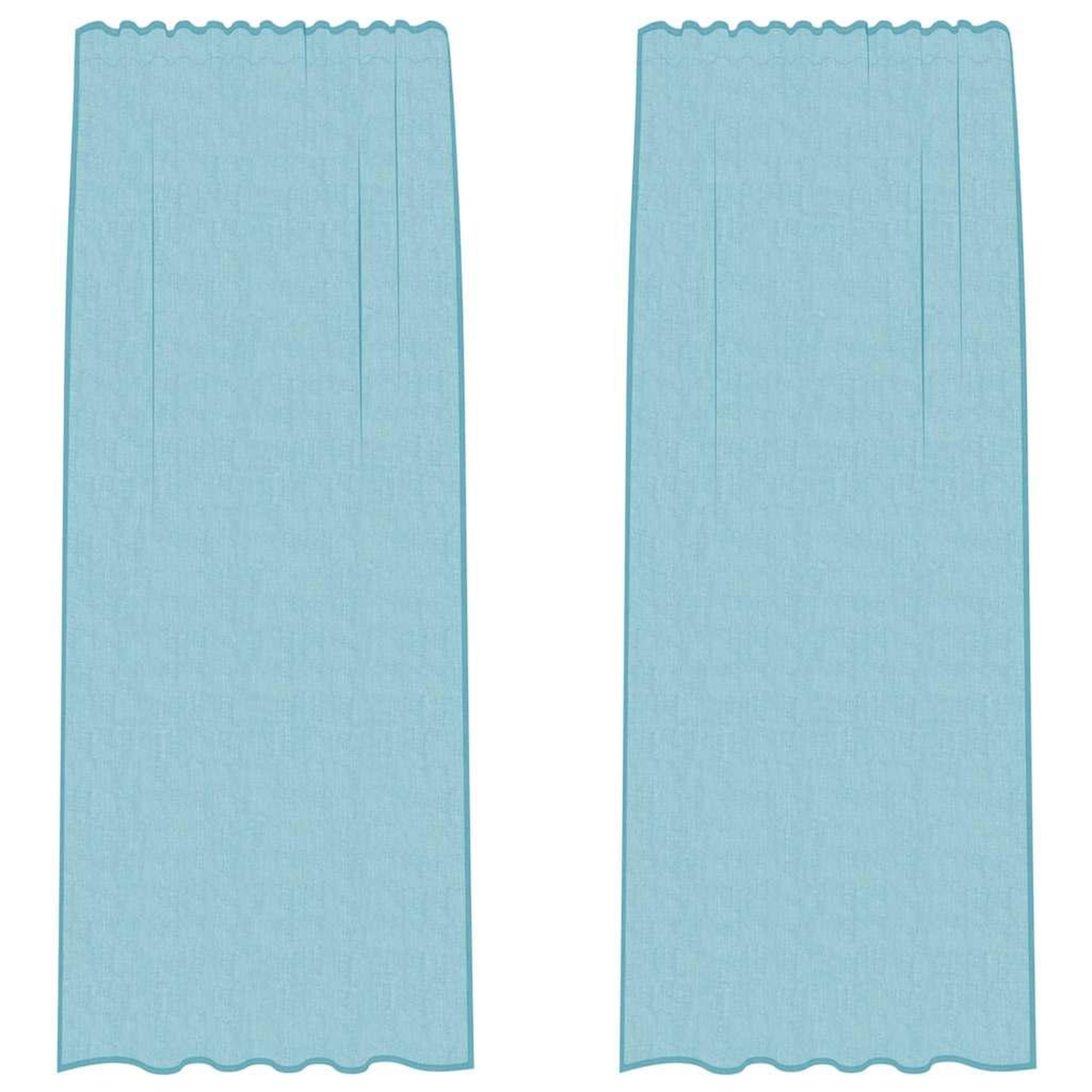 Voir la diapositive 2 : VIDAXL Rideaux en voile avec boucles 2 pcs turquoise 140x225 cm