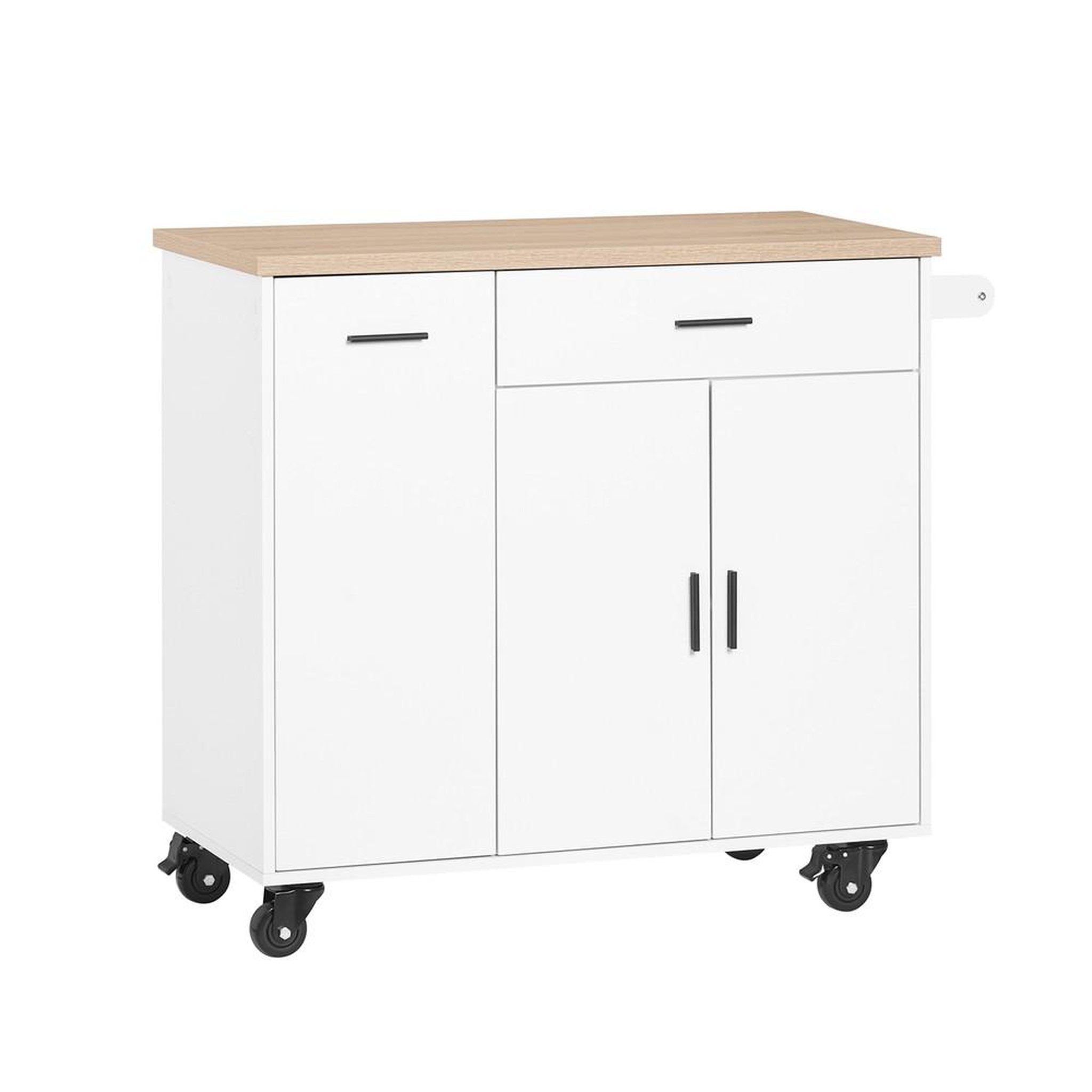 SOBUY SoBuy - Chariot De Cuisine à un tiroir - Blanc - 95x46x92cm - Moderne - FKW126-NW