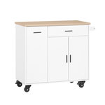 SOBUY SoBuy - Chariot De Cuisine à un tiroir - Blanc - 95x46x92cm - Moderne - FKW126-NW