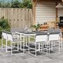 Voir la diapositive 1 : VIDAXL Ensemble a manger de jardin avec coussins 9 pcs blanc textilene