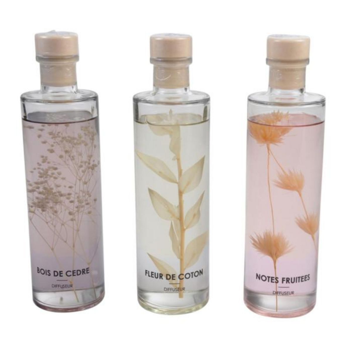 Paris Prix Lot de 3 Diffuseurs de Parfum  Botanica  240ml Multicolore
