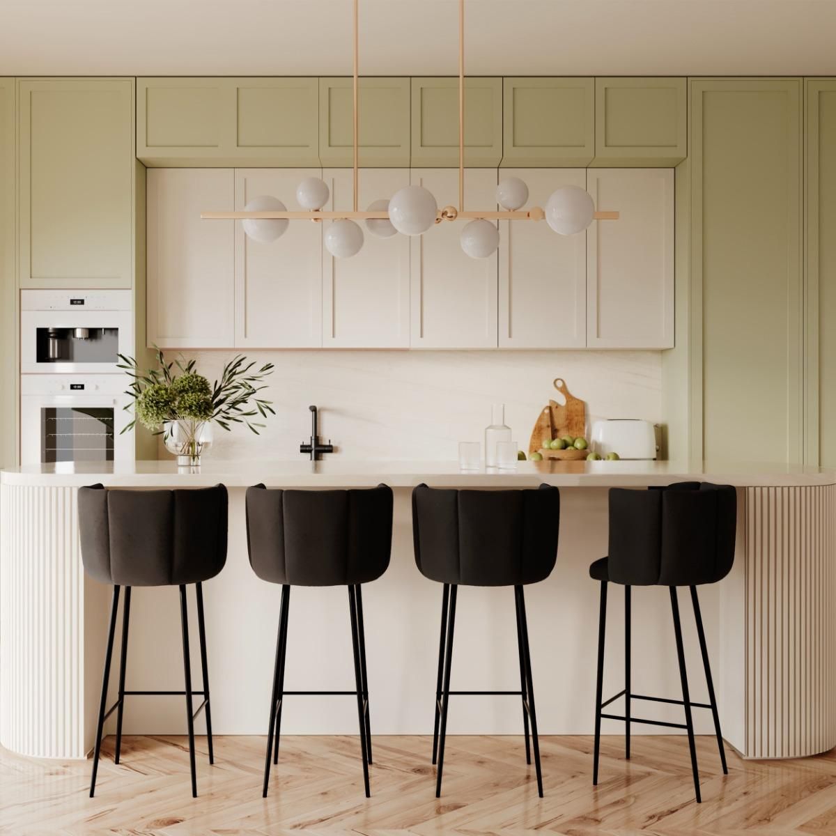 Rendez vous déco Lot de 2 chaises de bar en velours noir 75 cm - Rosy