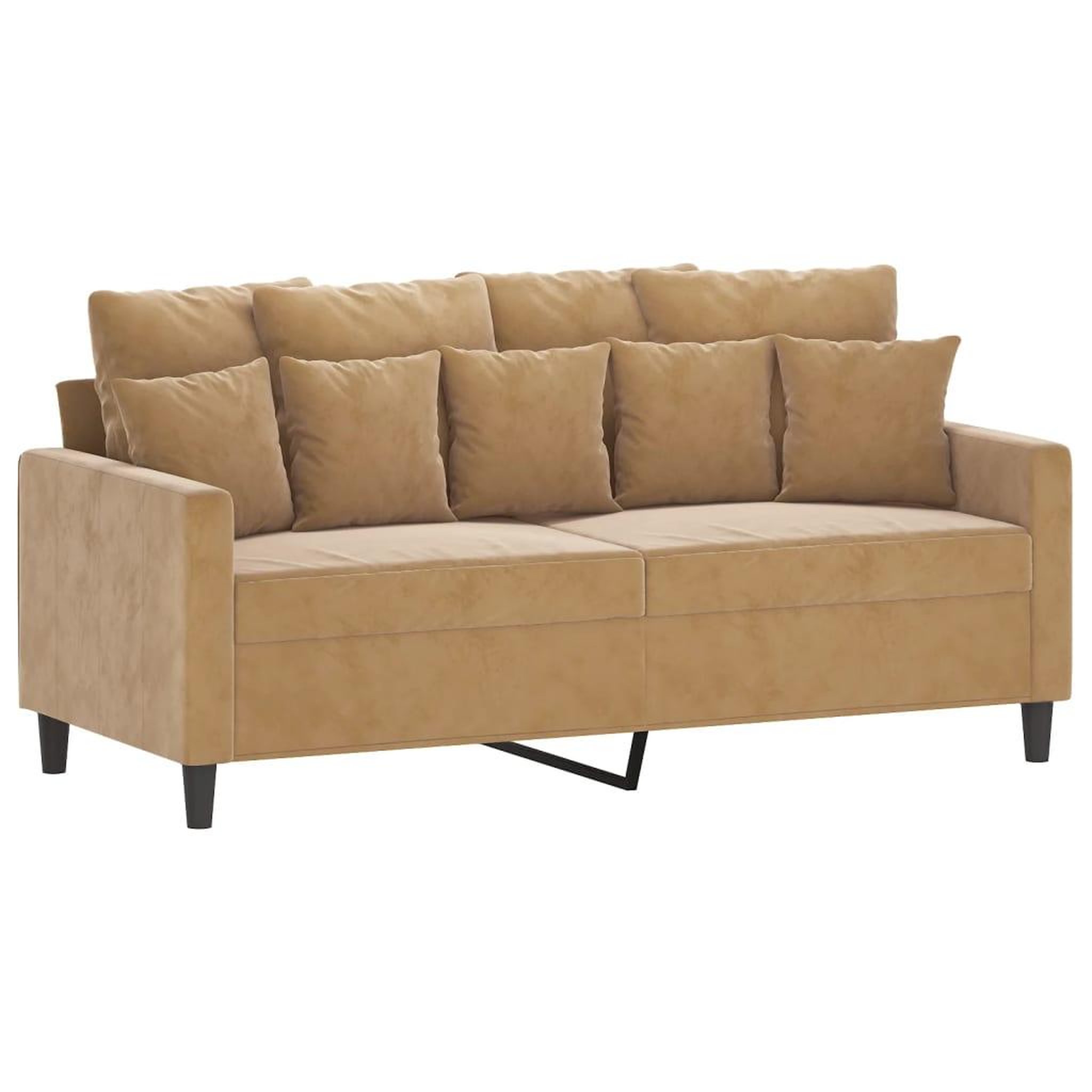 Voir la diapositive 2 : VIDAXL Canape a 2 places Marron 140 cm Velours