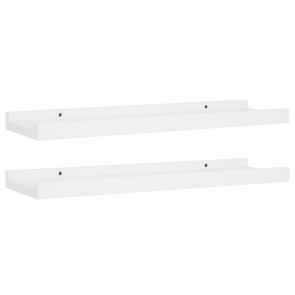 VIDAXL Etageres a rebord pour cadre photo 2 pcs Blanc 40x9x3 cm MDF