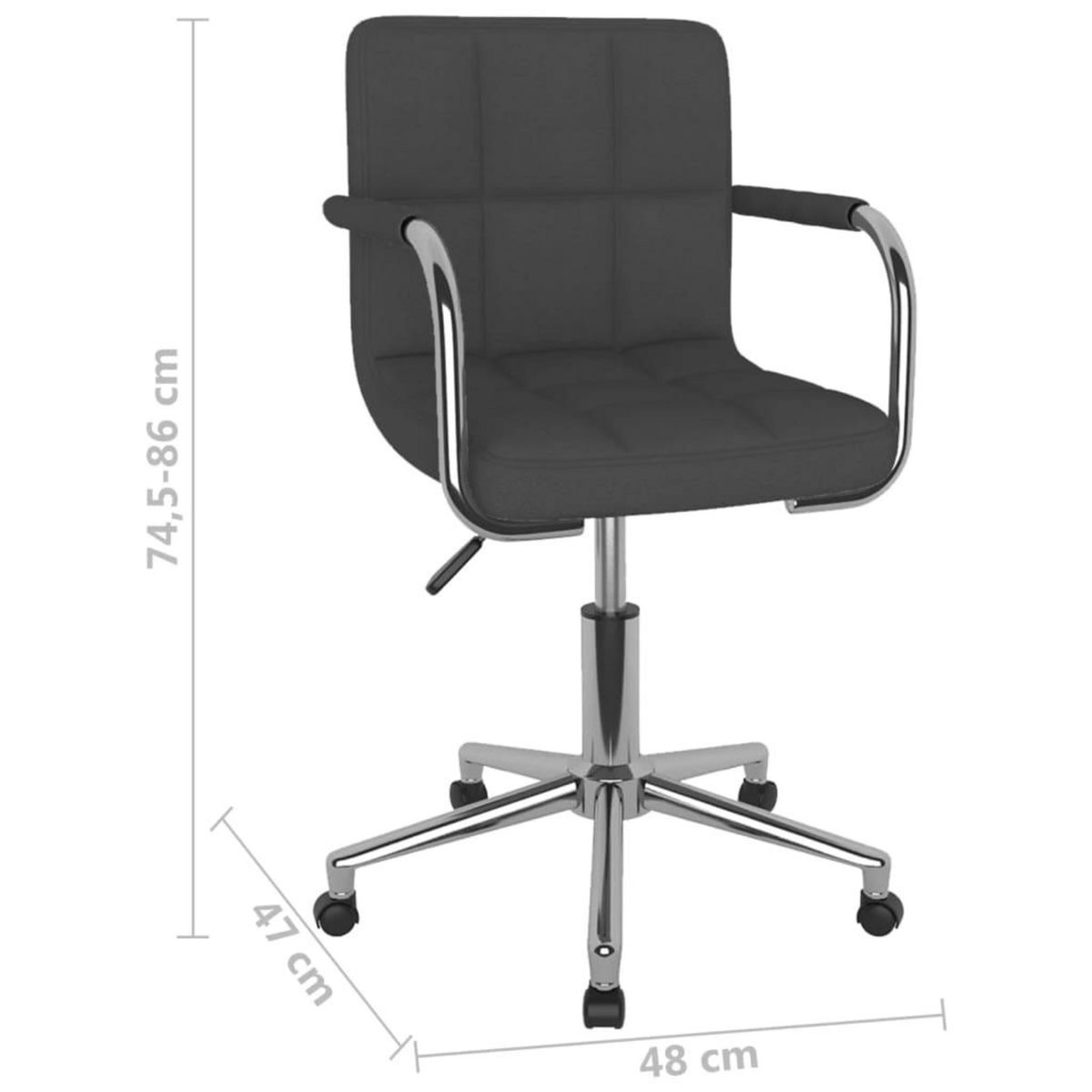 VIDAXL Chaise pivotante de salle a manger Gris fonce Tissu