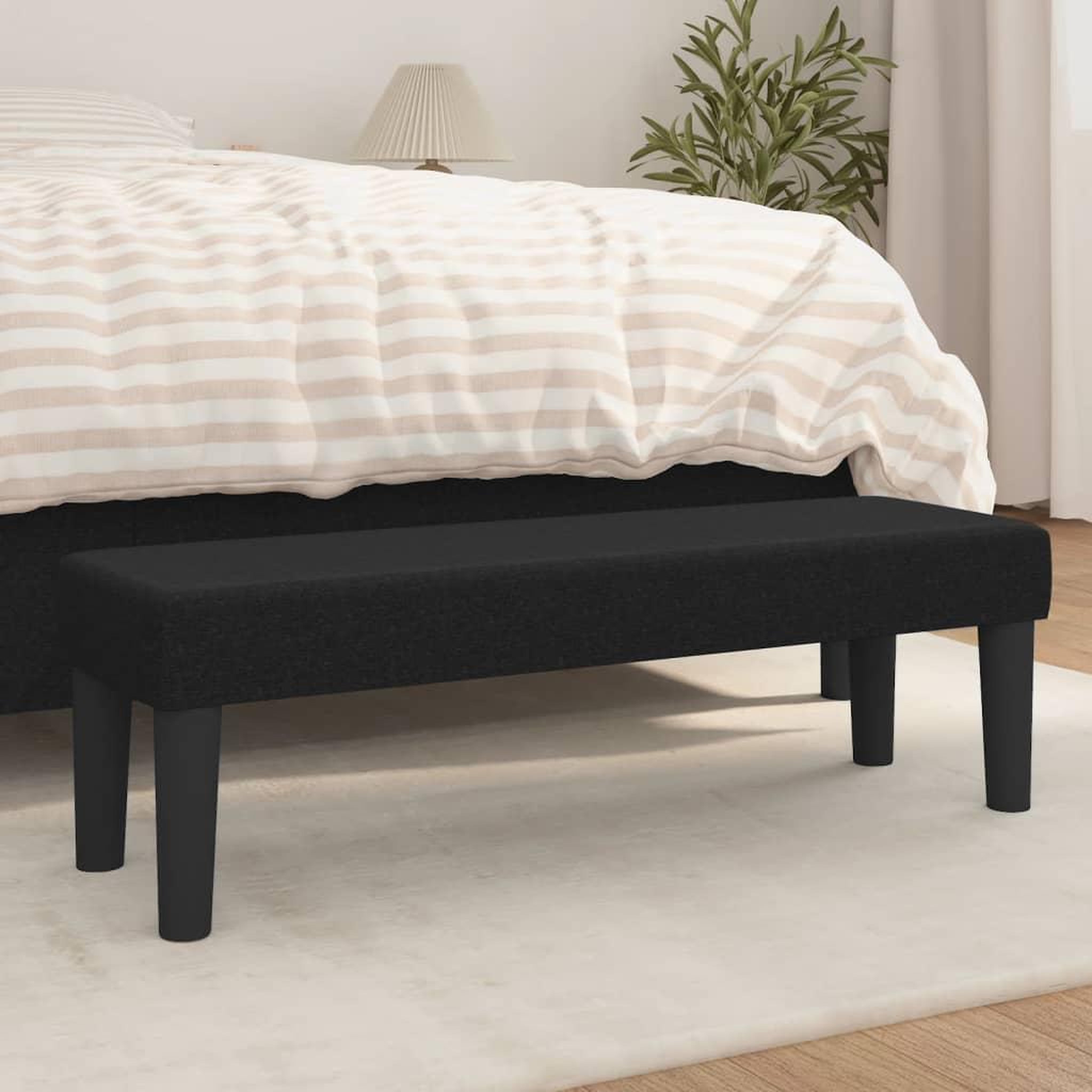 VIDAXL Banc Noir 100x30x30 cm Tissu