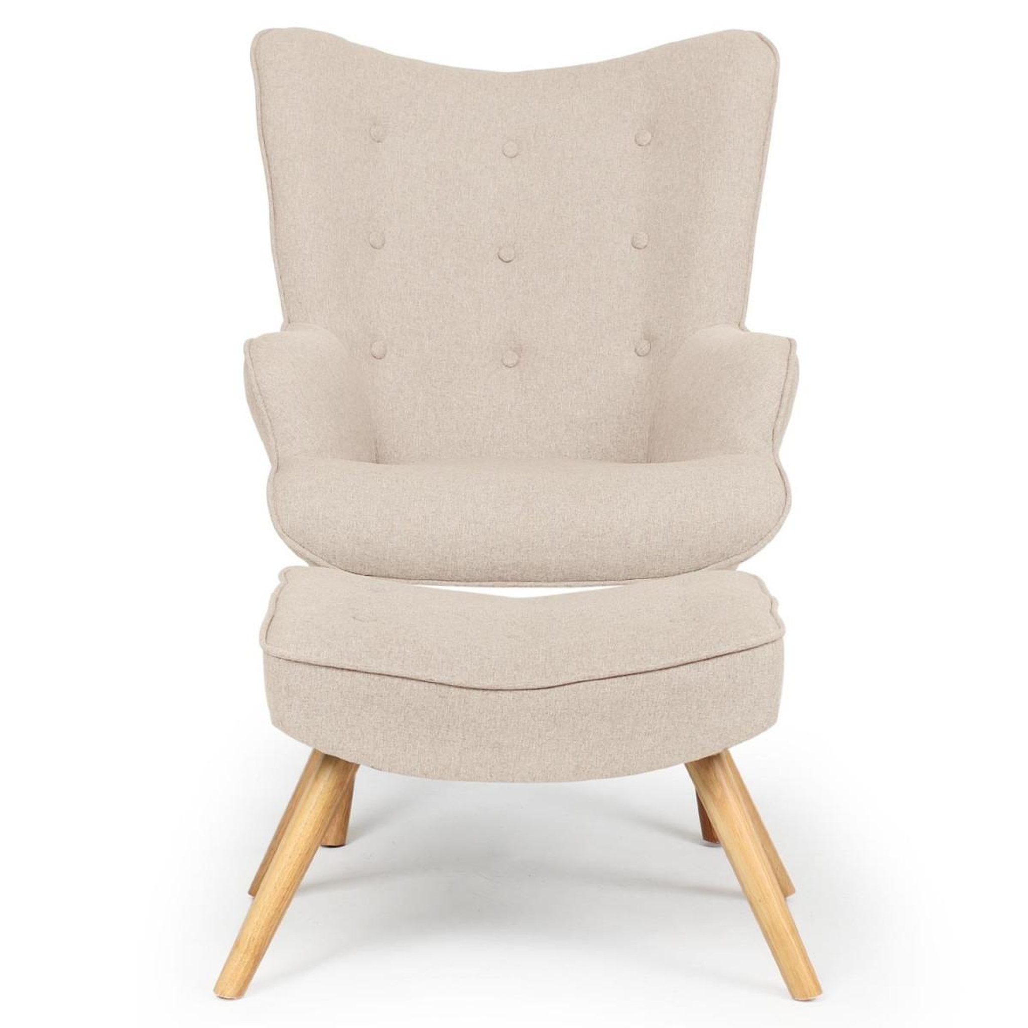 Voir la diapositive 2 : Paris Prix Fauteuil & pouf scandinave  orle  98cm beige