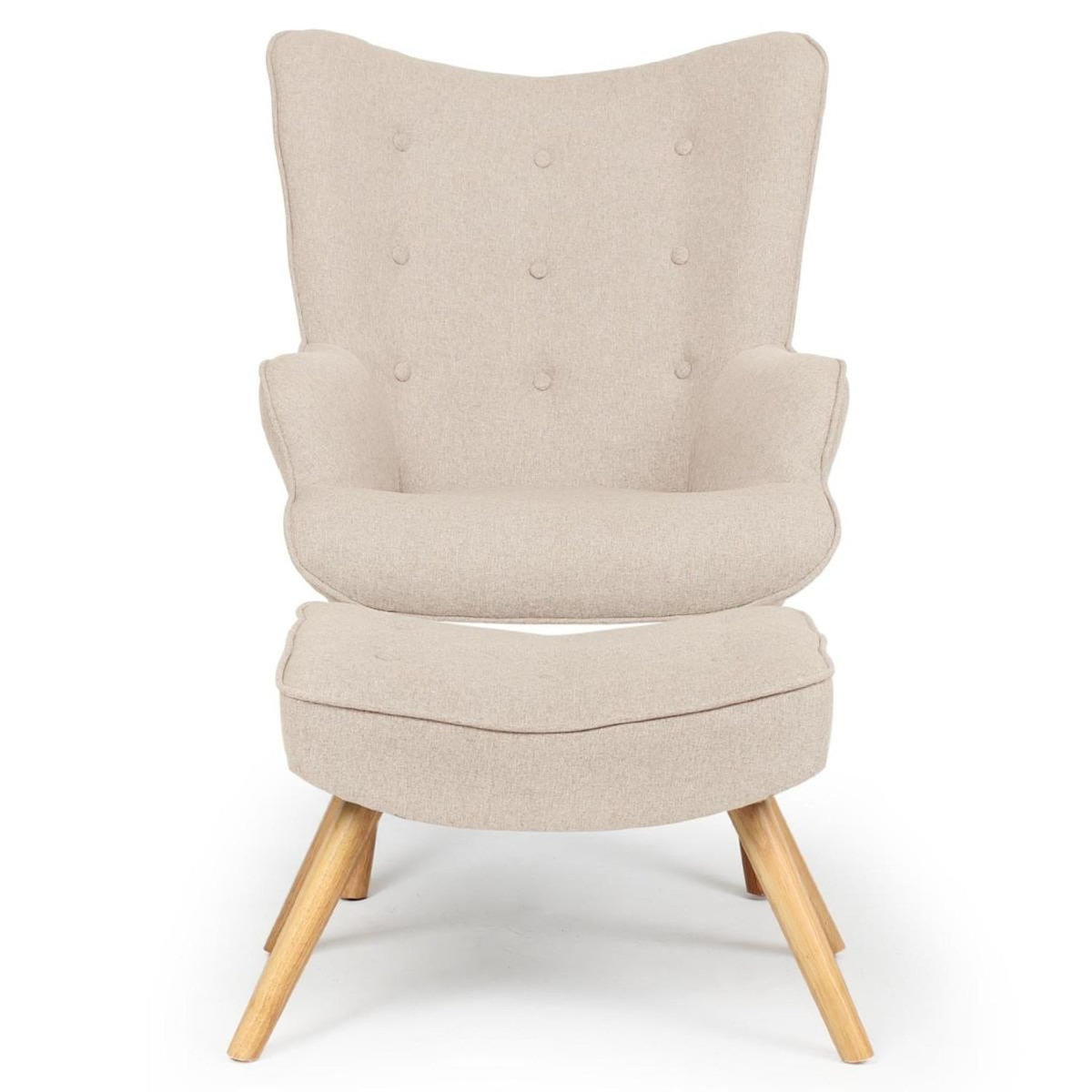 Paris Prix Fauteuil & Pouf Scandinave  Orle  98cm Beige