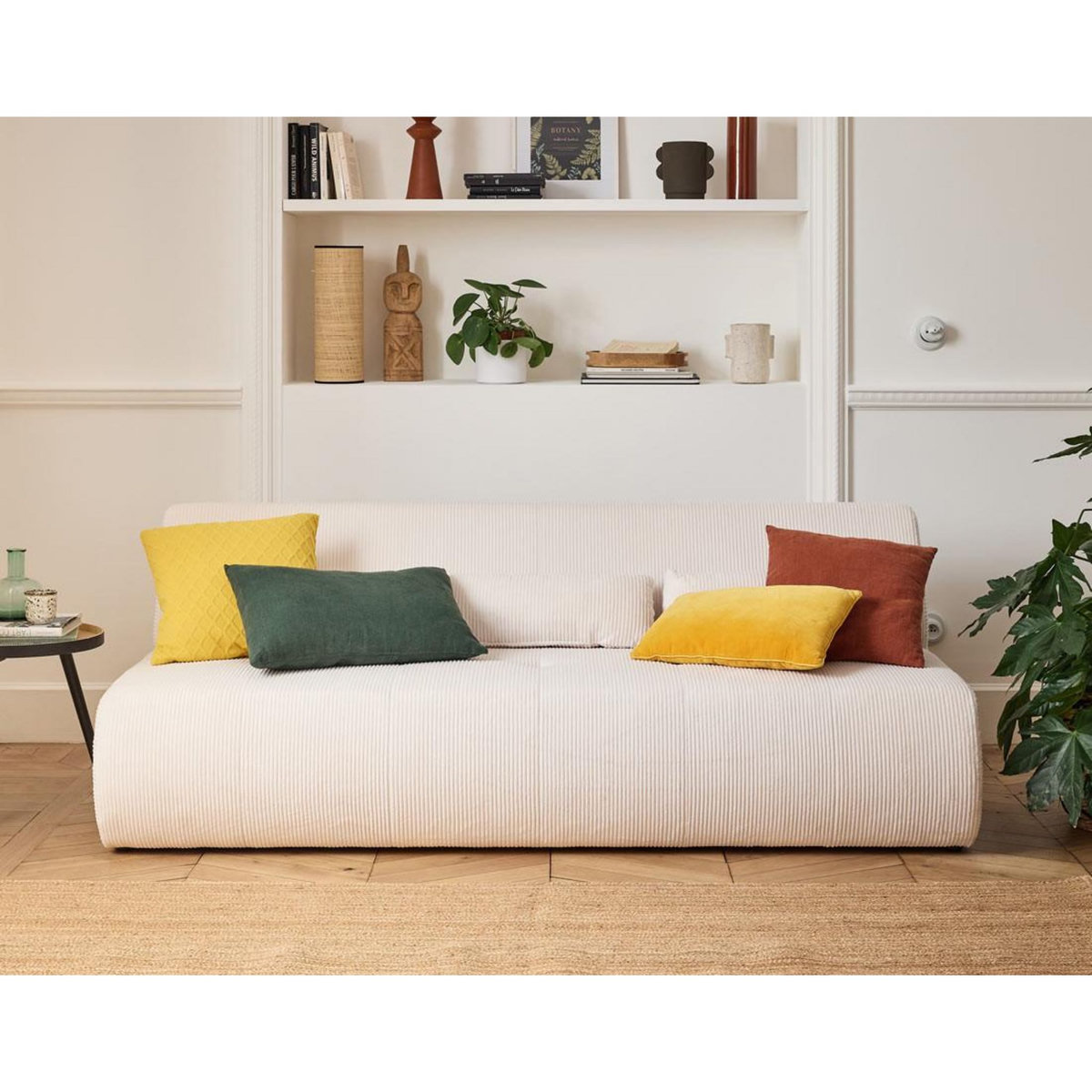 LISA DESIGN Onyx - canapé droit 3 places - en velours côtelé