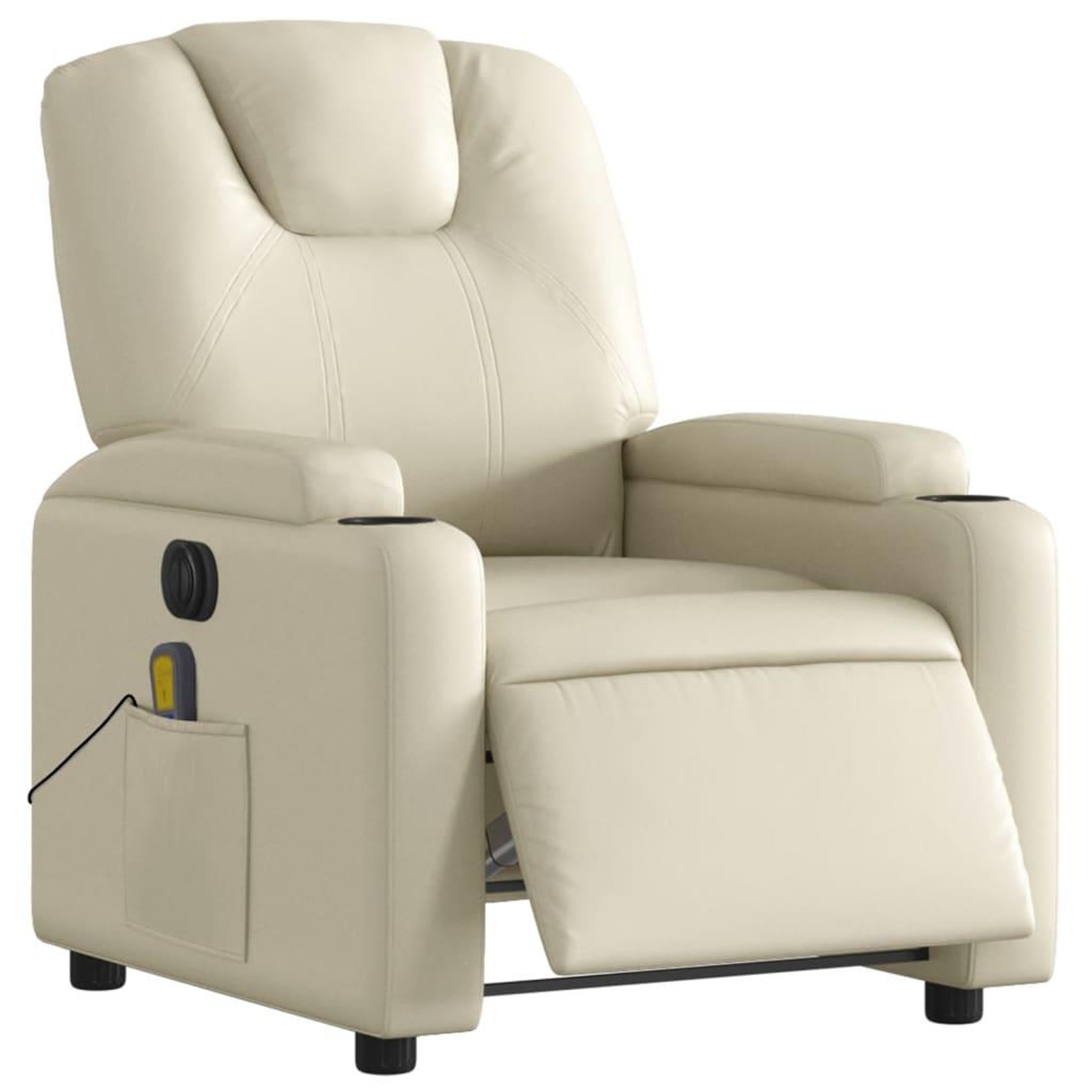 Voir la diapositive 3 : VIDAXL Fauteuil de massage inclinable electrique creme similicuir