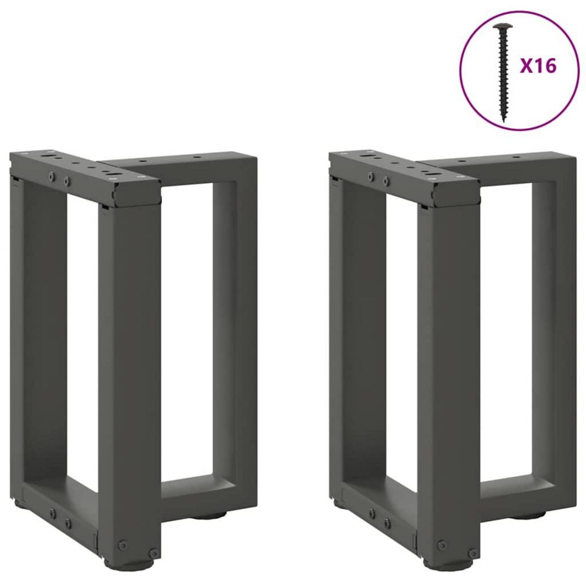 VIDAXL Pieds de table basse forme de T 2pcs anthracite 38x25x(42-43)cm