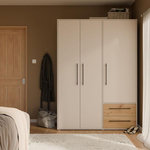 MARKET24 Armoire de chambre - Sable et Chene - 3 portes battantes - L144,4 x P58,8 x H200,1 cm - MOKKARIS