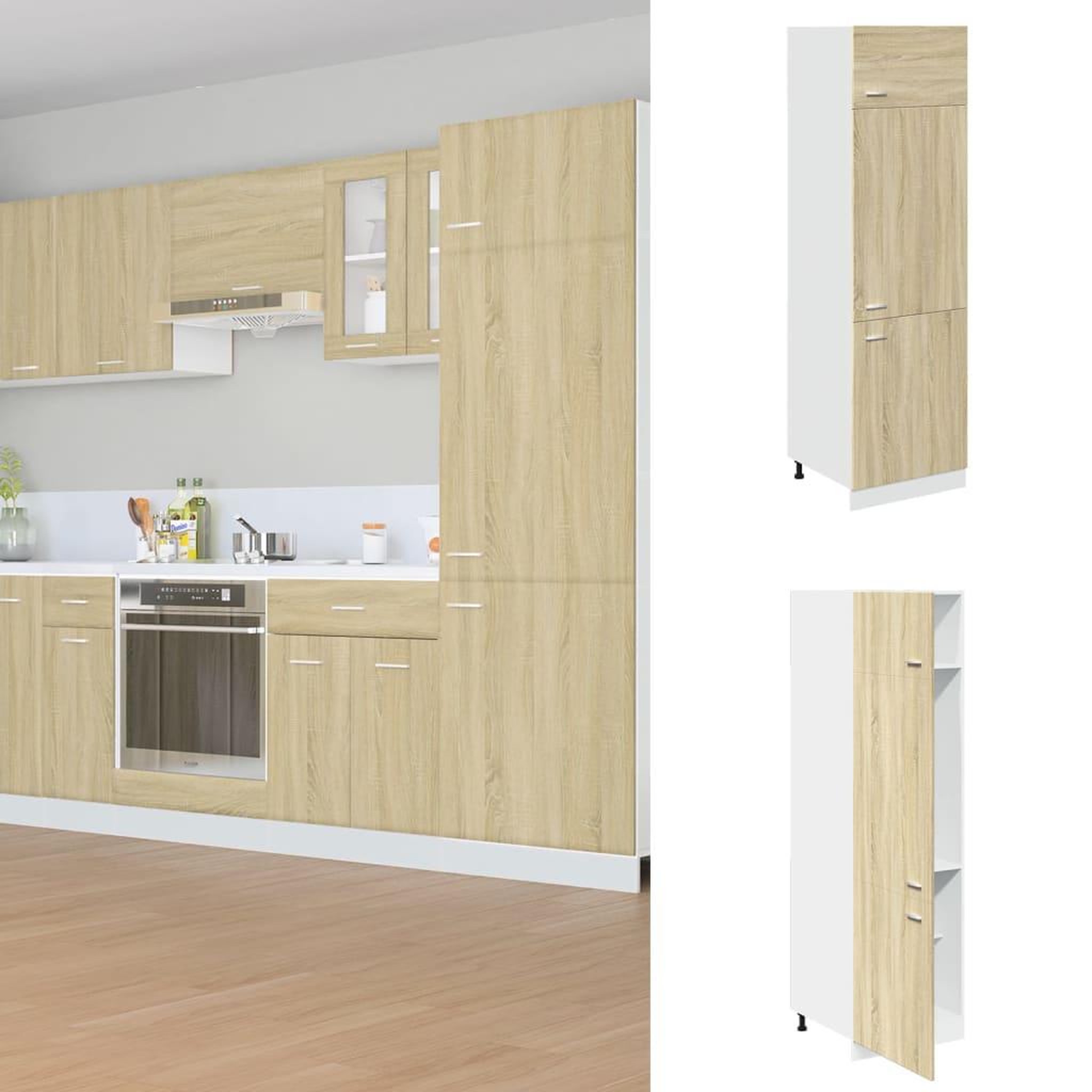 VIDAXL Armoire de refrigerateur Chene sonoma 60x57x207 cm Agglomere