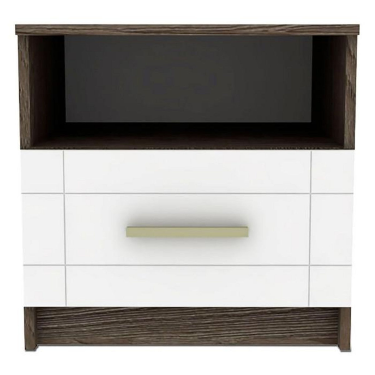 Paris Prix Table de Chevet  Tenya  50cm Chêne Foncé & Blanc