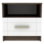 Paris Prix Table de Chevet  Tenya  50cm Chêne Foncé & Blanc