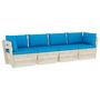 Voir la diapositive 2 : VIDAXL Canape palette a 4 places de jardin avec coussins Bois d'epicea