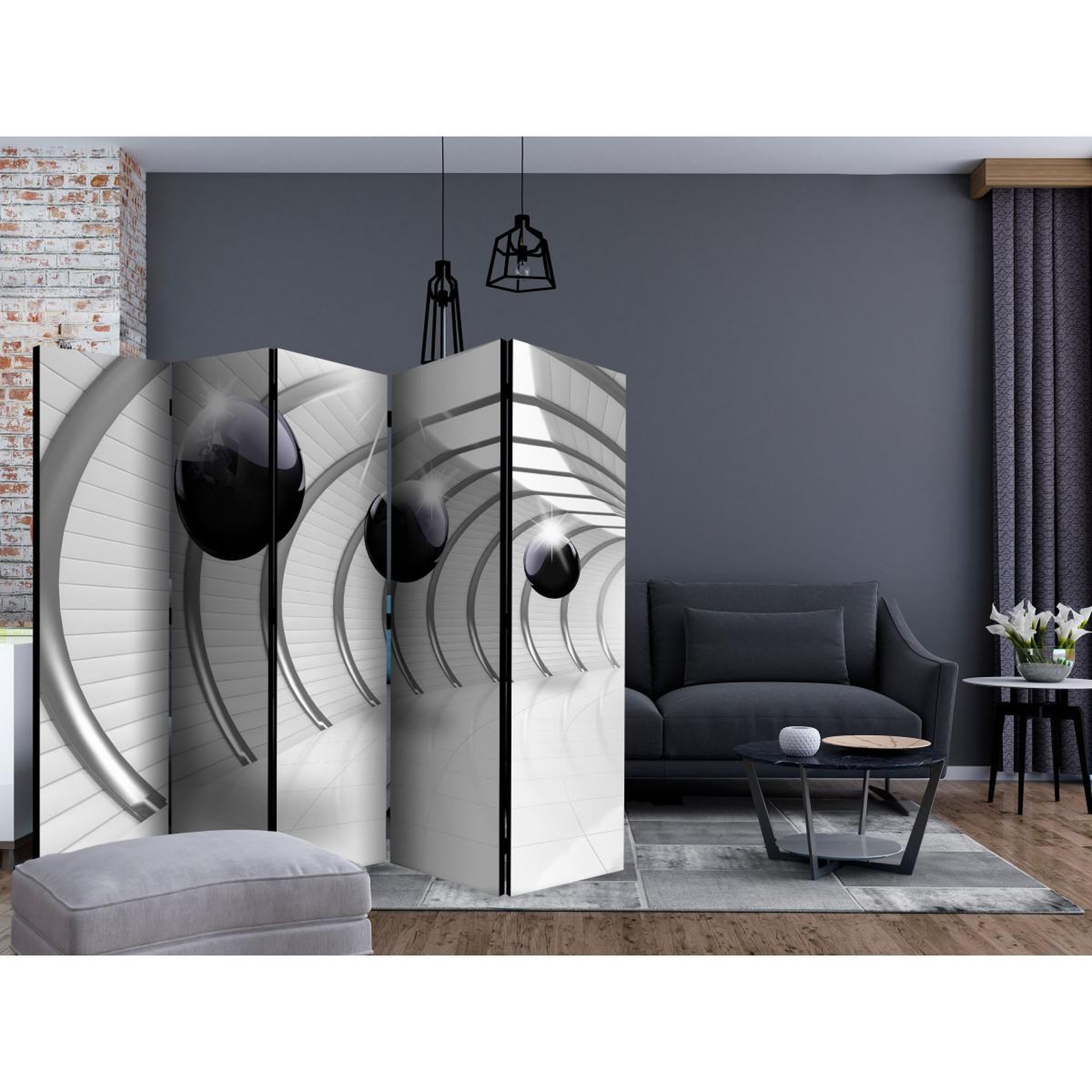 Voir la diapositive 2 : Paris Prix Paravent 5 volets  futuristic tunnel ii  172x225cm