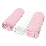 Paris Prix Lot de 3 Langes Bébé  Absorbant  70x70cm Rose
