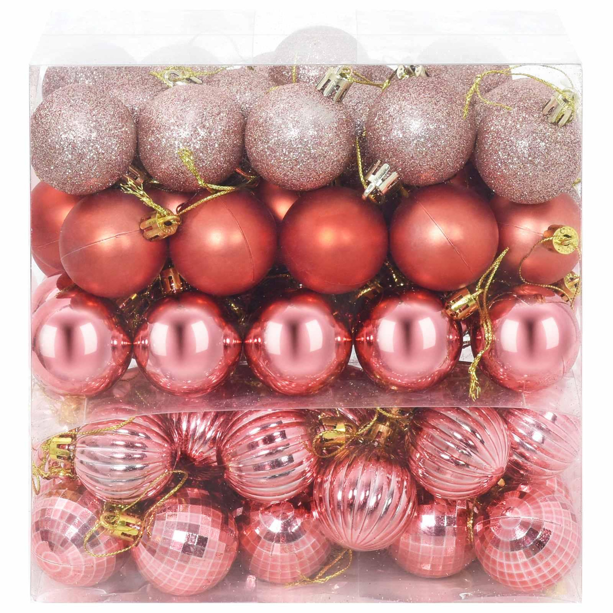 Voir la diapositive 4 : VIDAXL Ensemble de boules de Noël 100 pc Rose et vieux rose 4 cm