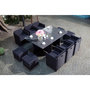 Voir la diapositive 4 : CONCEPT USINE MIAMI - Salon de jardin 10 places noir-noir + housse de protection MIAMI