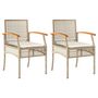 Voir la diapositive 2 : VIDAXL Chaises de jardin coussins lot de 2 beige resine tressee acacia