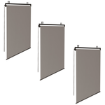 ID MARKET Lot de 3 stores enrouleurs L.124 x H. 225 CM pour pergola taupe
