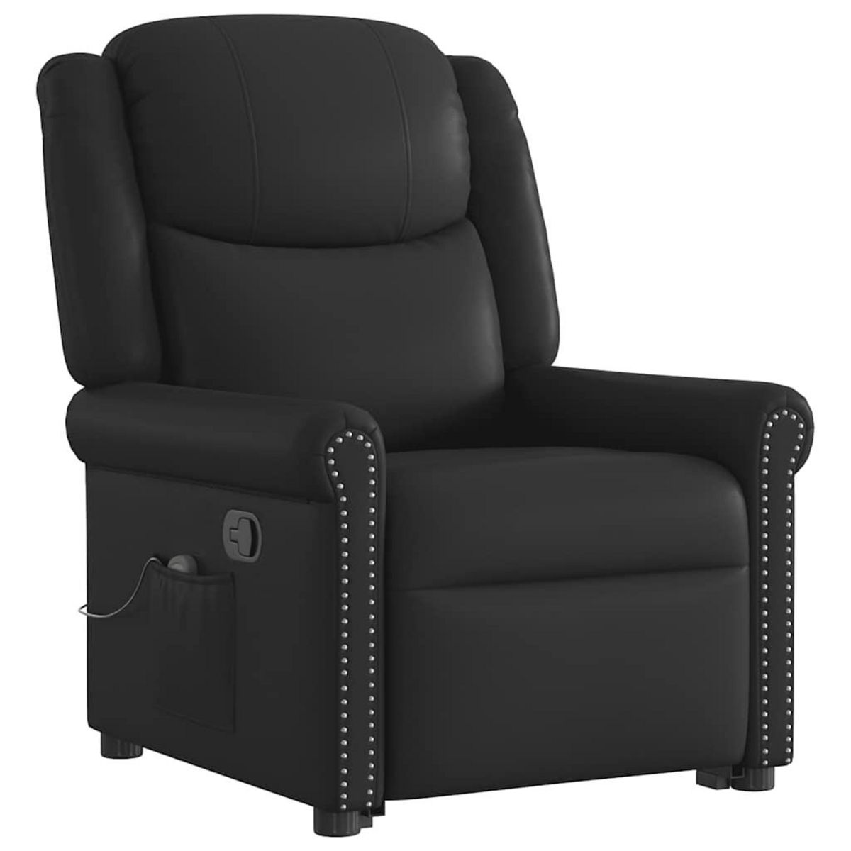 VIDAXL Fauteuil de massage inclinable noir brillant similicuir